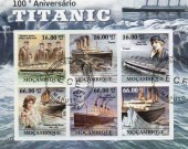 Титаник.100 -лет содня гибели.Блок(6 марок).2011г.Мозамбик