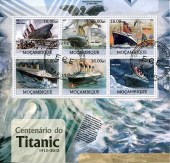 Титаник. Блок(6 марок).2012г.Мозамбик