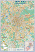 Москва современная. Карта города с каждым домом. Настенная карта.