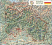 Южная Осетия физическая карта, настенная.