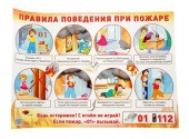 Правила поведения детей при пожаре. Плакат. А2
