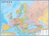 Европа политическая. Настенная карта.