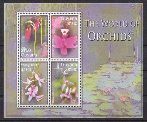 Орхидеи. Блок (4 марки)